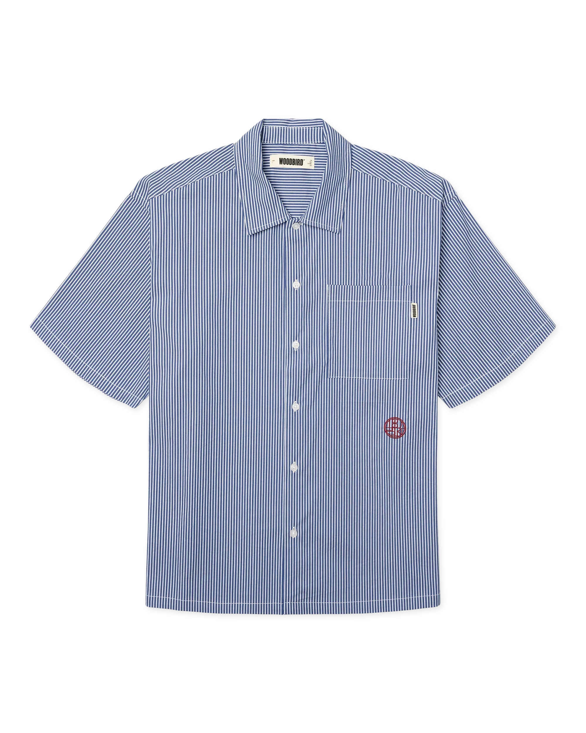 WBWang Stripe EMB Shirt Blue-White